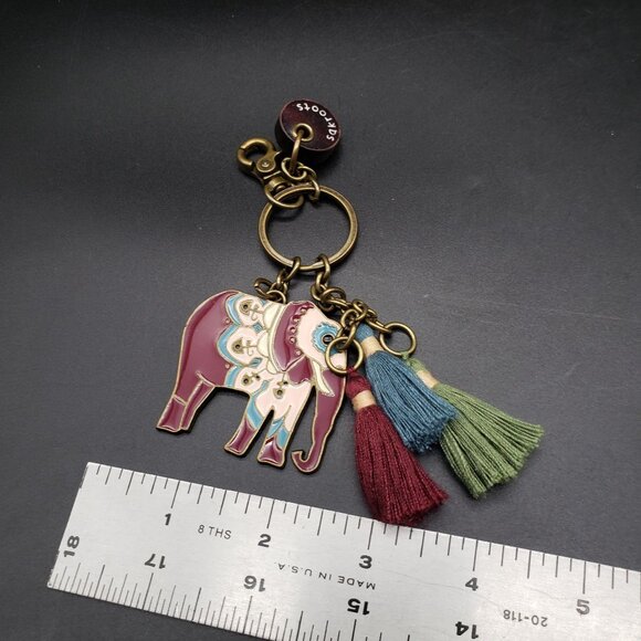 Sakroots Artist Circle Flap Crossbody Elephant Charm Tassel Bag Embroidered - Picture 5 of 13